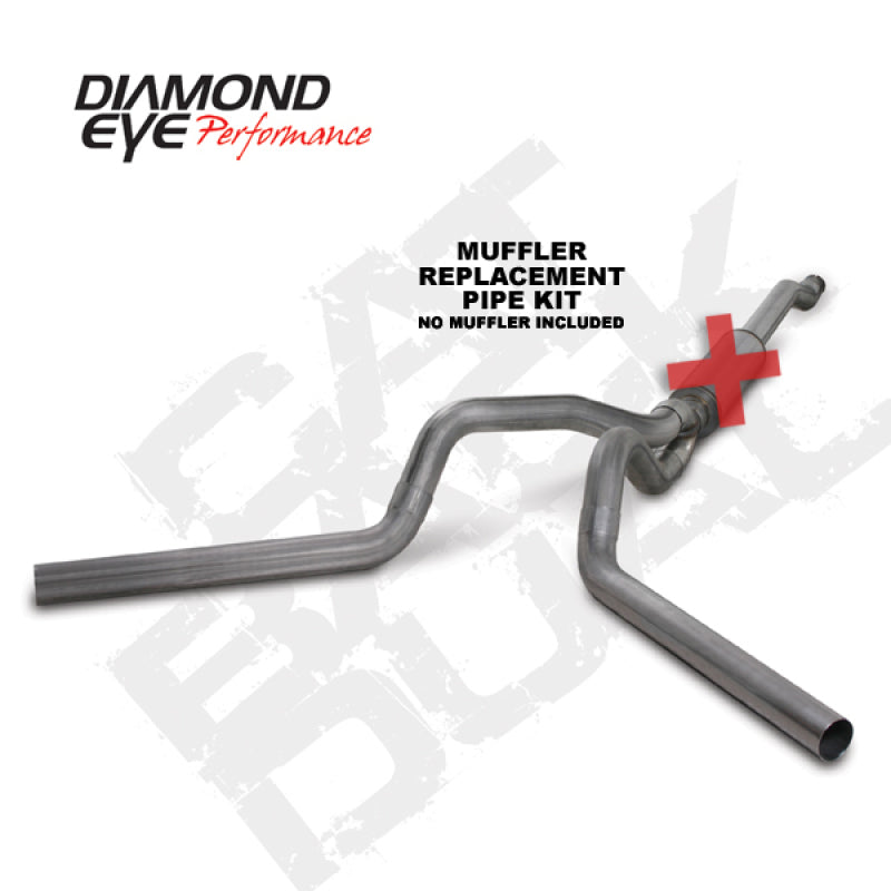 طقم عيون الماس 4 بوصة CB MFLR أنبوب RPLCMENT مزدوج SS: 03-07 FORD 6.0L F250/F350