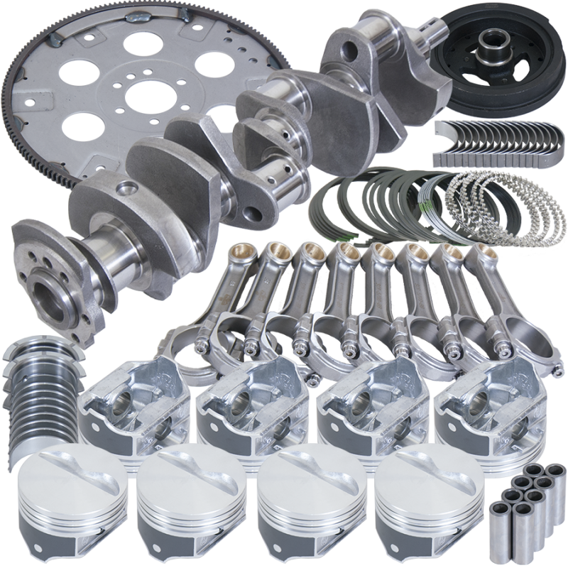 Eagle Chevy 350 1Pc 3.480in Crank 5.700in I-Beam Rods 4.060in Pistons 168 Tooth FP Balanced Assembly