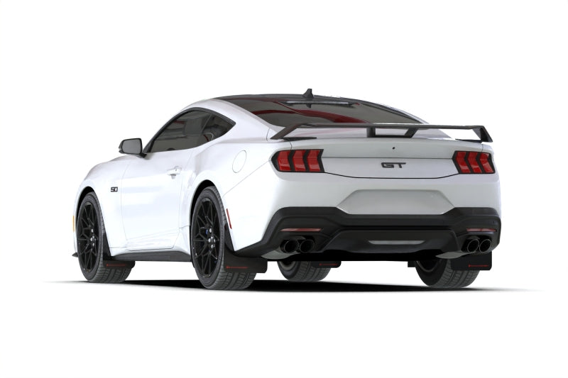 Rally Armor 2024+ Ford Mustang Black UR Mud Flap w/ Metallic Black Logo
