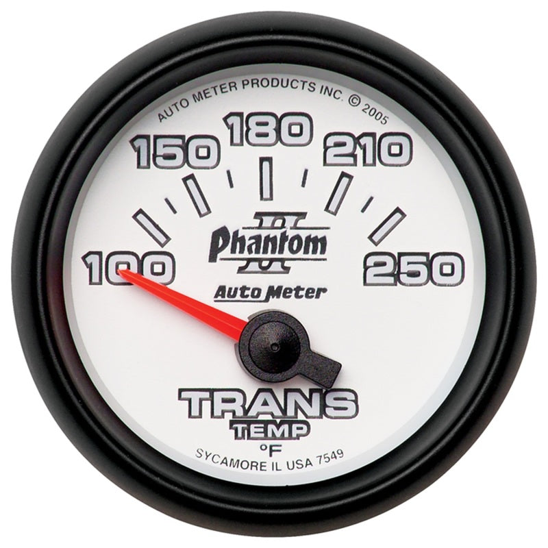 مقياس درجة حرارة ناقل الحركة الإلكتروني Autometer Phantom II قصير المدى 52.4 مم، 100-350 Def F