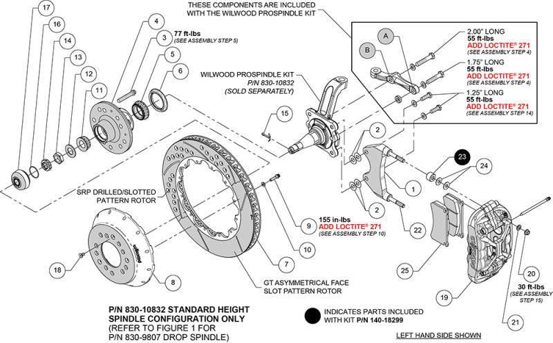 Wilwood kit front XRS6R wwe pro spindle 13.00 rotor GT