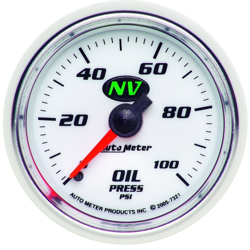 مقياس ضغط الزيت الميكانيكي Autometer NV 52 مم 0-100 PSI