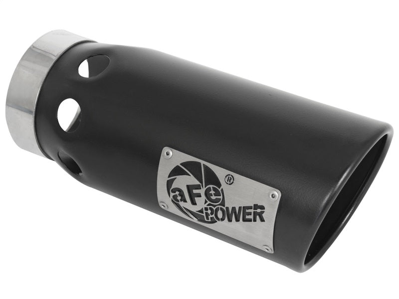 طرف تبريد داخلي من الفولاذ المقاوم للصدأ aFe Power - أسود 4 بوصة للداخل × 5 بوصة للخارج × 12 بوصة للطول، مثبت بمسامير