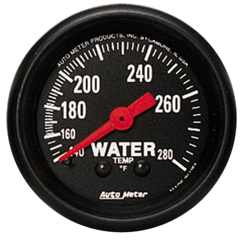 مقياس درجة حرارة الماء الميكانيكي Autometer Z Series 2 1/6 بوصة 140-280 درجة فهرنهايت
