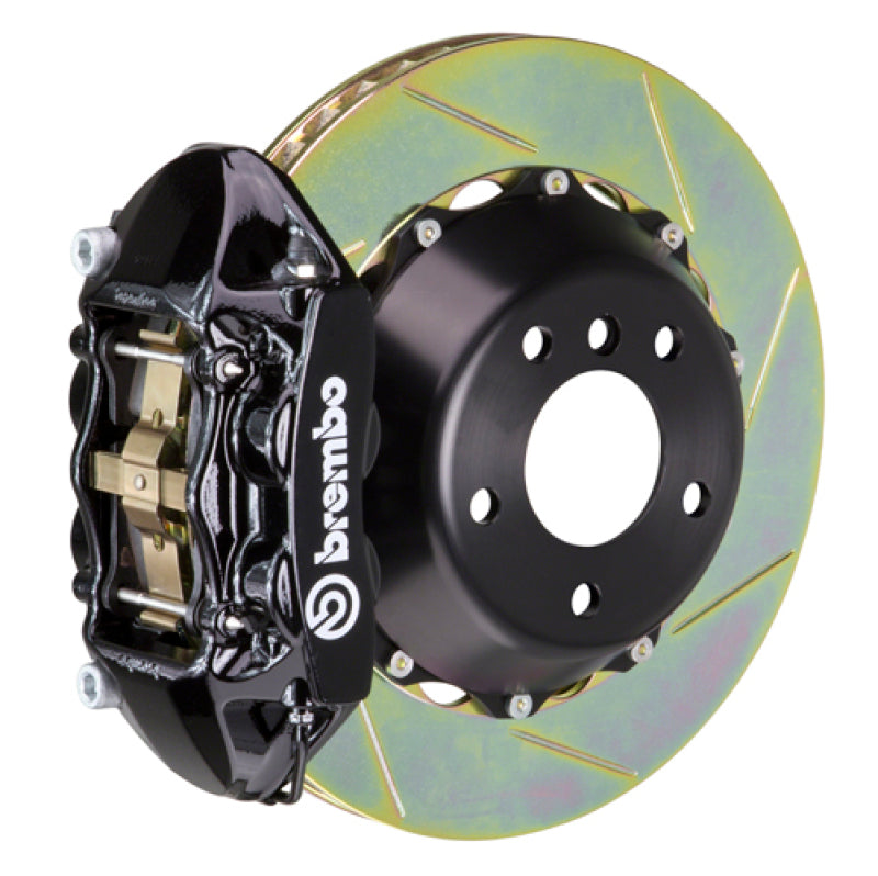 بريمبو 15-23 موستانج GT/V6/EcoBoost خلفي GT BBK 4 مكابس مصبوبة 380x28 2 قطعة دوار مشقوق النوع 1 - أسود