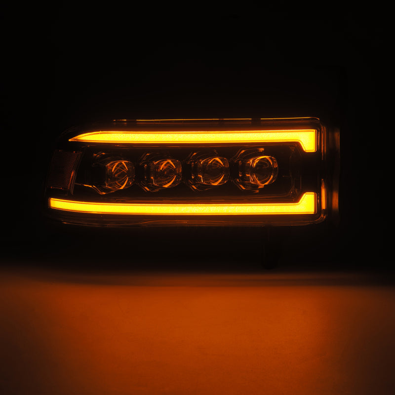 AlphaRex 94-01 RAM 1500 NOVA LED Proj Headlights Alpha-Blk w/Activ Light/Seq Signal/SB DRL