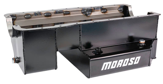 Moroso Ford 351W (w/Rear Sump) Kicked Out Circle Track Baffled Wet Sump 9qt 7.5in Steel Oil Pan