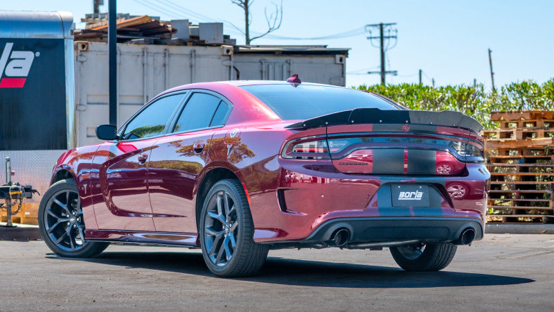 عادم خلفي من بورلا لسيارة دودج تشارجر GT بمحرك V6 سعة 3.6 لتر ونظام دفع خلفي من النوع S موديل 19-23 - أطراف من الكروم الأسود