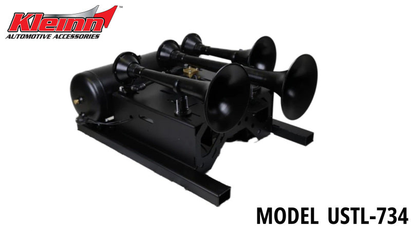 Kleinn Spare Tire Kit w/ Black Triple Horns/ 150 PSI Waterproof Air Compressor / 3.0 gal Air Tank