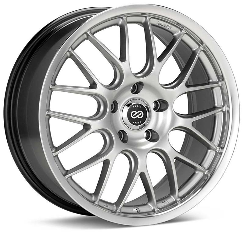 Enkei Lusso 18x8 45mm Offset 5x112 Bolt Pattern 72.6 Bore Black w/ Machined Lip Wheel