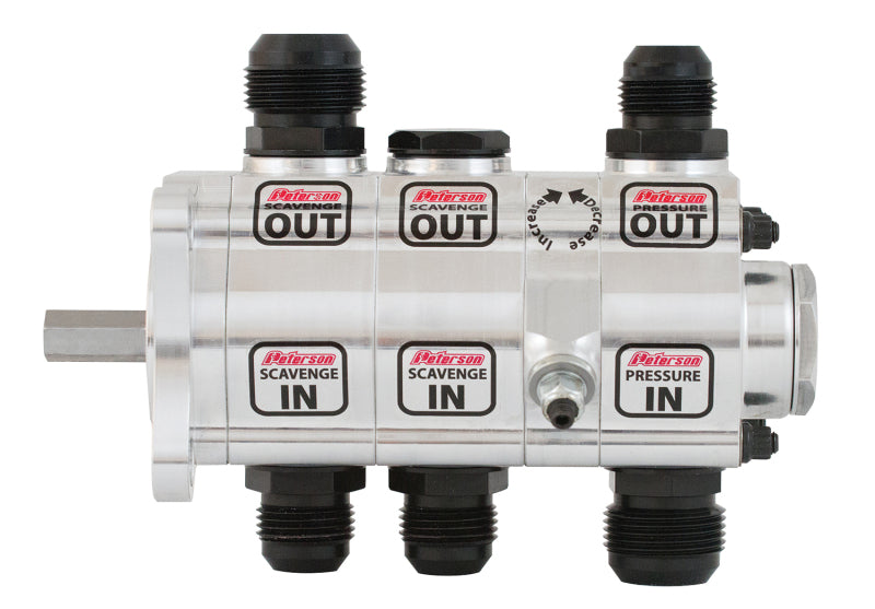 Peterson Fluid Systems R4 3-Stage Oil Pump - Left Side Mount - Rear Drive - Front Pressure