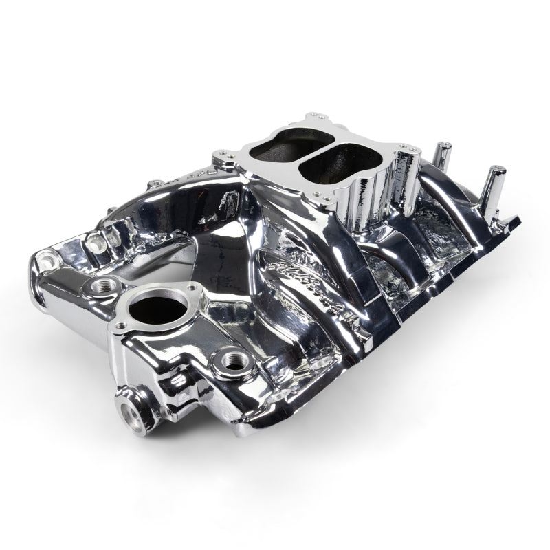 Edelbrock Pontiac 326-455 Performer RPM Intake Manifold - Chrome Plasma Finish