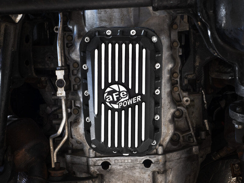 aFe POWER Pro Series Engine Oil Pan Black w/ Machined Fins Jeep Wrangler (JK) 12-18 V6-3.6L