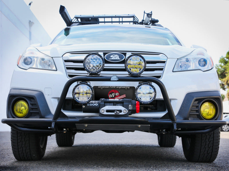aFe POWER 20-23 Subaru Outback H4 2.4L (t) / H4 2.5L Terra Guard المصد الأمامي مع حامل ونش - أسود