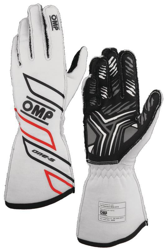 OMP ONE-S GLOVES my2025 FIA 8856-2018 WHITE SZ S