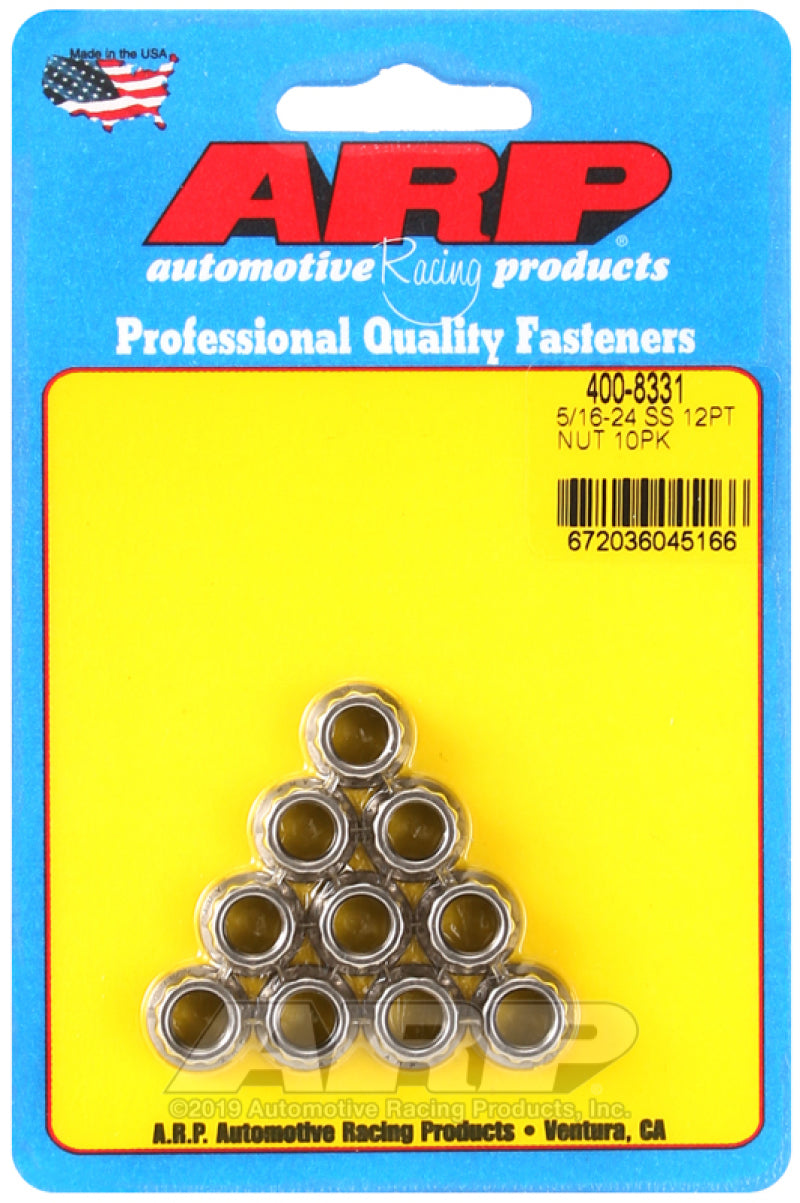 طقم صواميل ARP 5/16-24 SS 12 نقطة