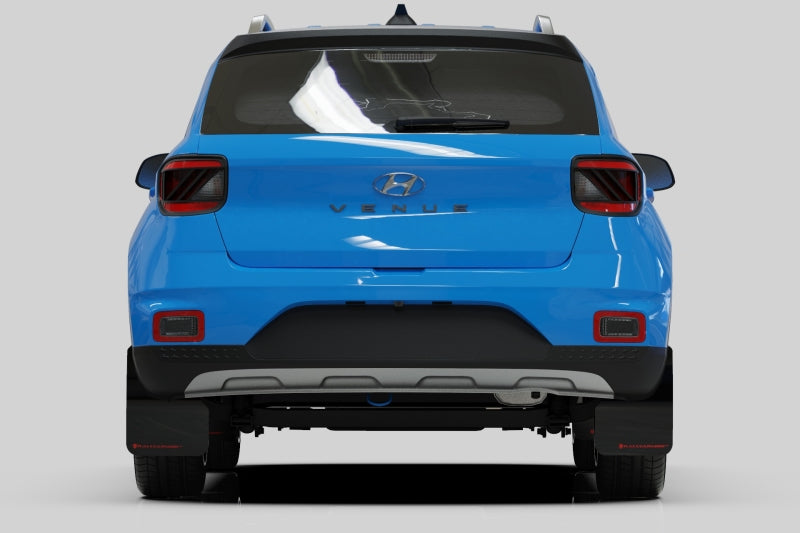 Rally Armor 20-26 Hyundai Venue Black Mud Flap Blue Logo