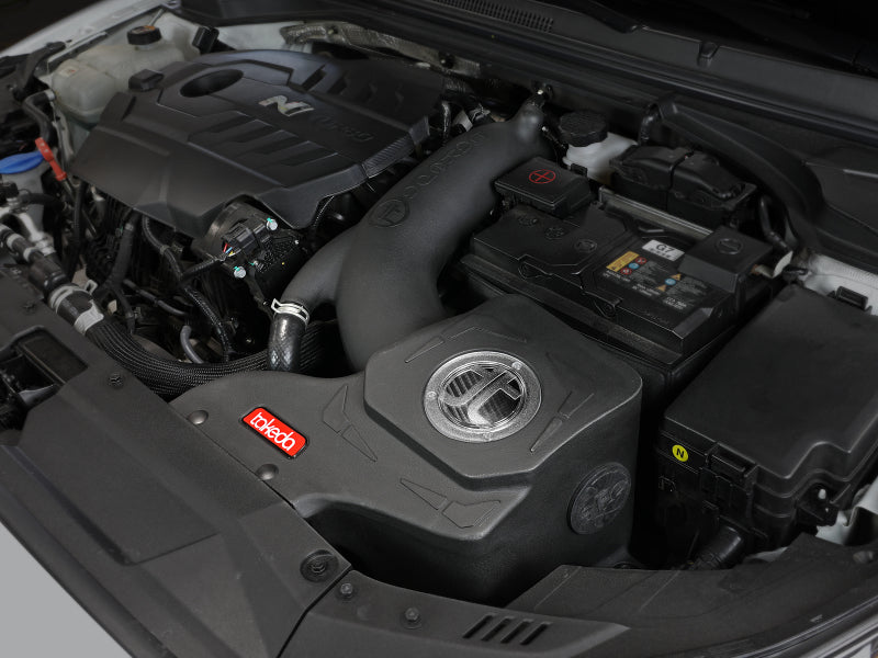 نظام سحب الهواء البارد AFE Takeda Momentum مع فلتر Pro DRY S لسيارة Hyundai Veloster N 19-20