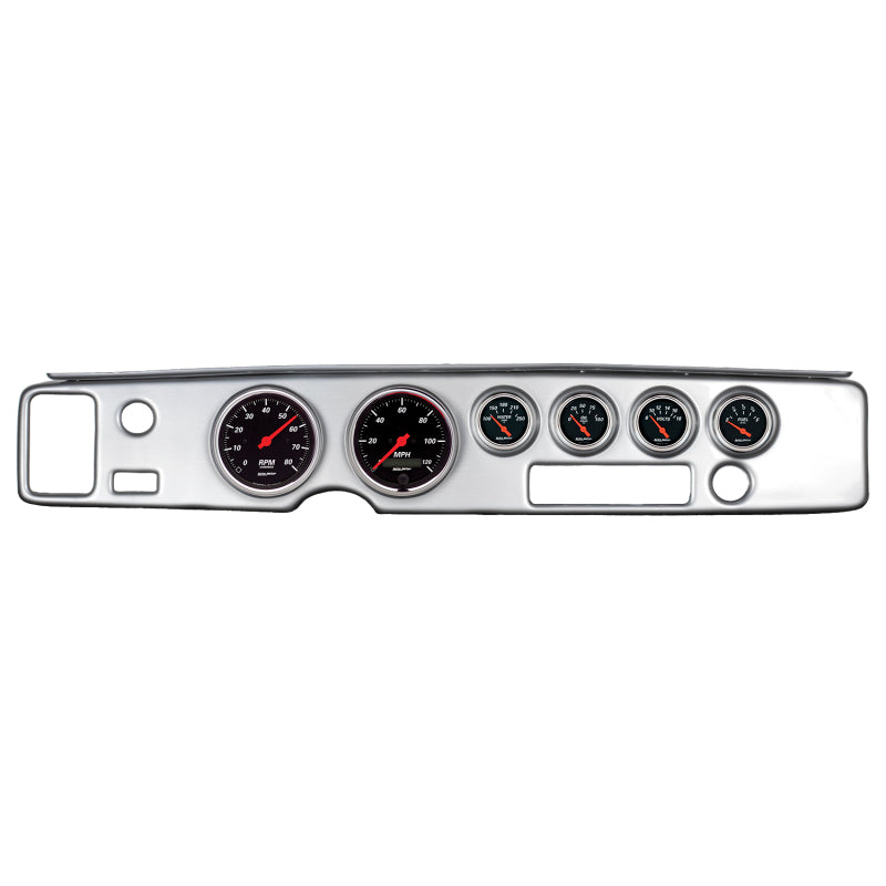 طقم لوحة القيادة Autometer Designer Black 70-81 Firebird، 6 قطع، عداد سرعة الدوران / ميل في الساعة / الوقود / الزيت / عداد المسافات / الفولت