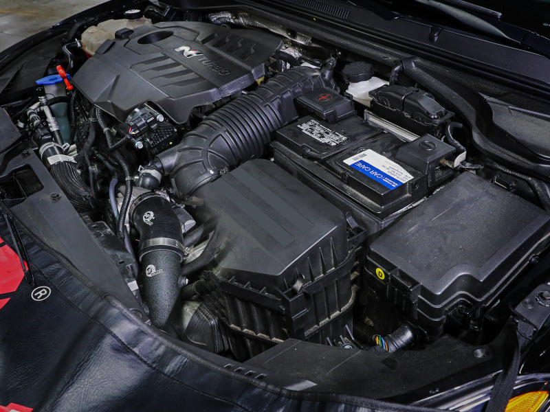 مجموعة أنابيب شحن ساخنة وباردة من الألومنيوم لسيارة Hyundai Kona N L4 2.0L (t) BladeRunner aFe 22-23 - لون أسود