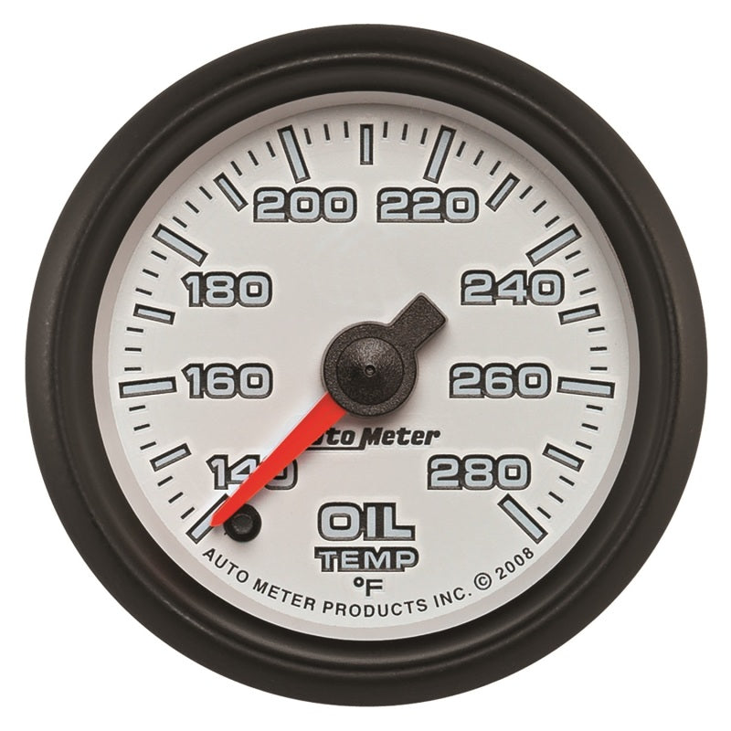مقياس درجة حرارة الزيت الرقمي Autometer Pro-Cycle 2 1/16 بوصة 140-280 فهرنهايت لمحرك متدرج أبيض