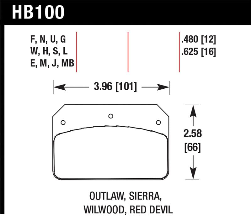Hawk Wilwood DL / Sierra / Outlaw Black Universal Race Dynalite DR-97 Calipers