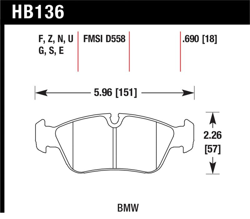 Hawk 92-99 BMW 318 Series / 01-07 325 Series / 98-00 328 Series Blue 9012 Race Front Brake Pads