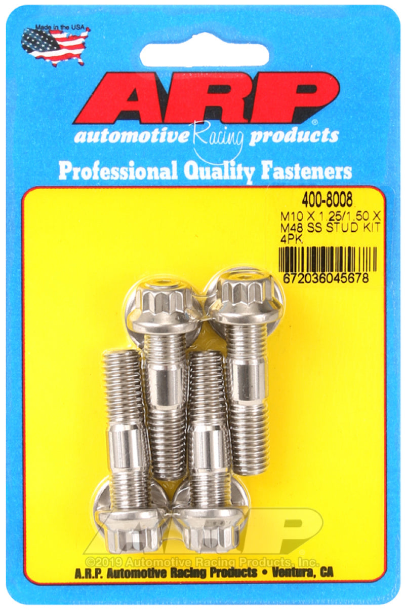 طقم مسامير ARP M10 × 1.25/1.50 × 48 مم (4 قطع)