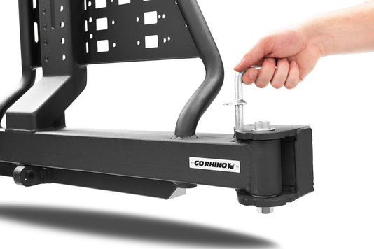 Go Rhino Swing-A-Way Hitch Mounted Tire Carrier (Lic. Plate Lights Not Included) - Textured Black