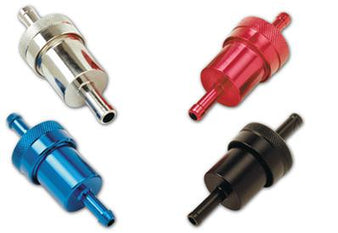Russell Performance Blue Street Fuel Filter (3in Length 1-1/8in diameter 5/16in inlet/outlet)