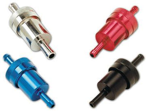 Russell Performance Black Street Fuel Filter (3in Length 1-1/8in diameter 3/8in inlet/outlet)