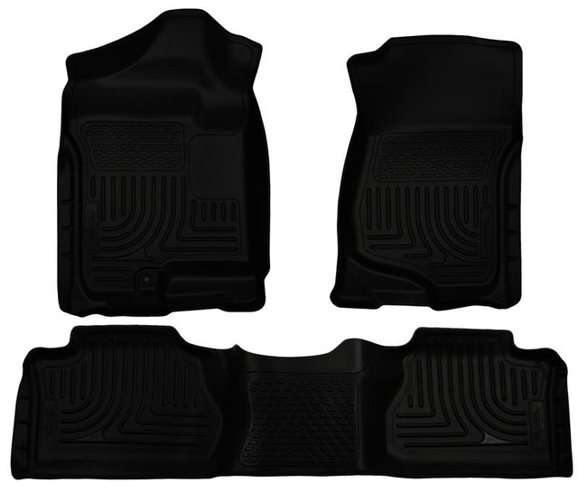 Husky Liners 07-12 Chevy Silverado/GMC Sierra Extended Cab WeatherBeater Combo Black Floor Liners