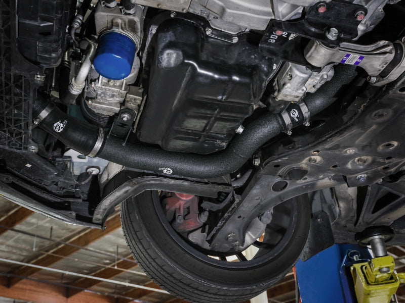 طقم أنابيب شحن ساخنة وباردة من الألومنيوم لسيارة Hyundai Veloster N L4 2.0L (t) BladeRunner موديل 19-22 aFe - أسود