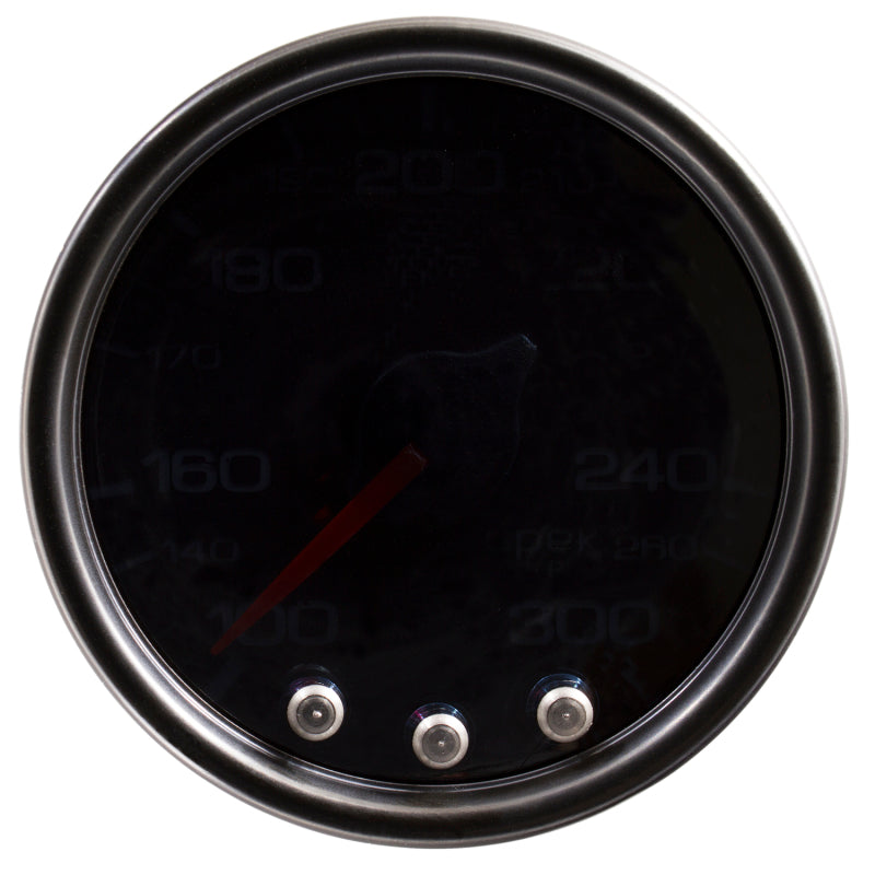 مقياس درجة حرارة الزيت من Autometer Spek-Pro، محرك متدرج 2 1/16 بوصة 300f مع ذروة وتحذير، أسود/دخاني/أسود