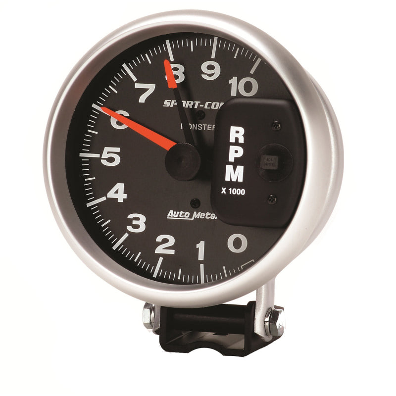 مقياس سرعة الدوران AutoMeter مقاس 5 بوصات، 10 آلاف دورة في الدقيقة، قاعدة مع نظام Red Line Sport-Comp