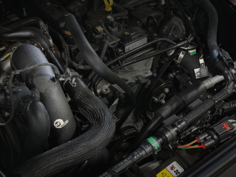 أنبوب شحن ساخن من الألومنيوم أسود اللون من aFe Power 21-22 Ford Bronco L4-2.3L (t) BladeRunner 3 IN