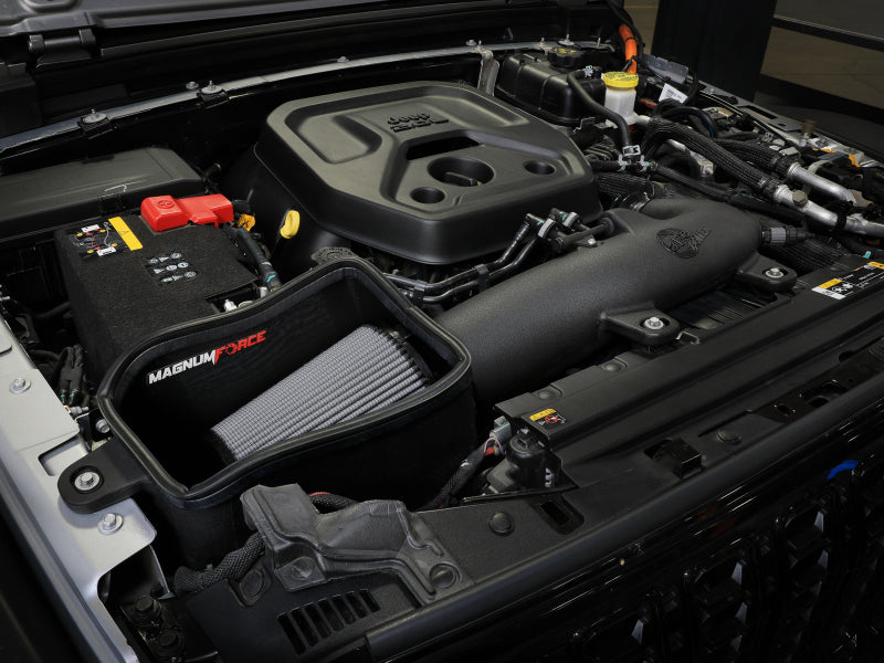 مدخل هواء بارد aFe 24-25 Jeep Wrangler JL 4XE L4 2.0L Magnum FORCE Stage-2 مع فلتر Pro DRY S