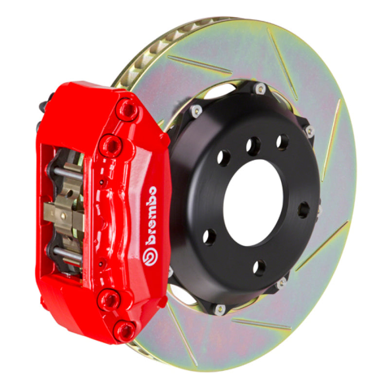 بريمبو 96-01 A4/98-04 A6 2.8 أمامي GT BBK 4 مكابس مصبوبة قطعتان 328x28 قطعتان دوار مشقوق النوع 1-أحمر