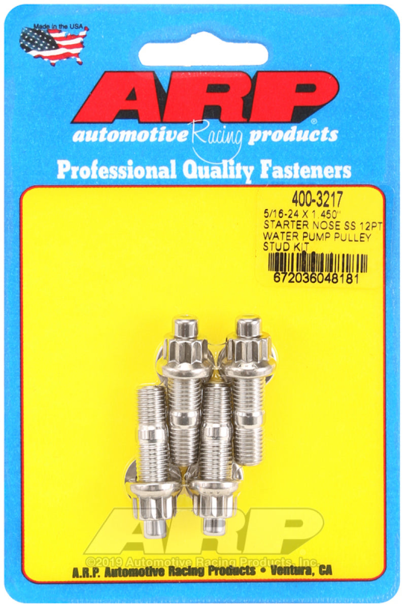 طقم مسمار بكرة مضخة المياه من الفولاذ المقاوم للصدأ 12 نقطة مقاس ARP 5/16-24 × 1.450 أنف البدء