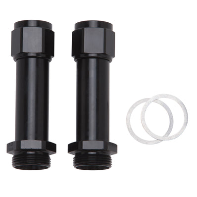 Russell Adapter Fitting -8 Female An To Holley Dual Feed 750 Through Domin. 1350 Male Blk Ano 2 Pk