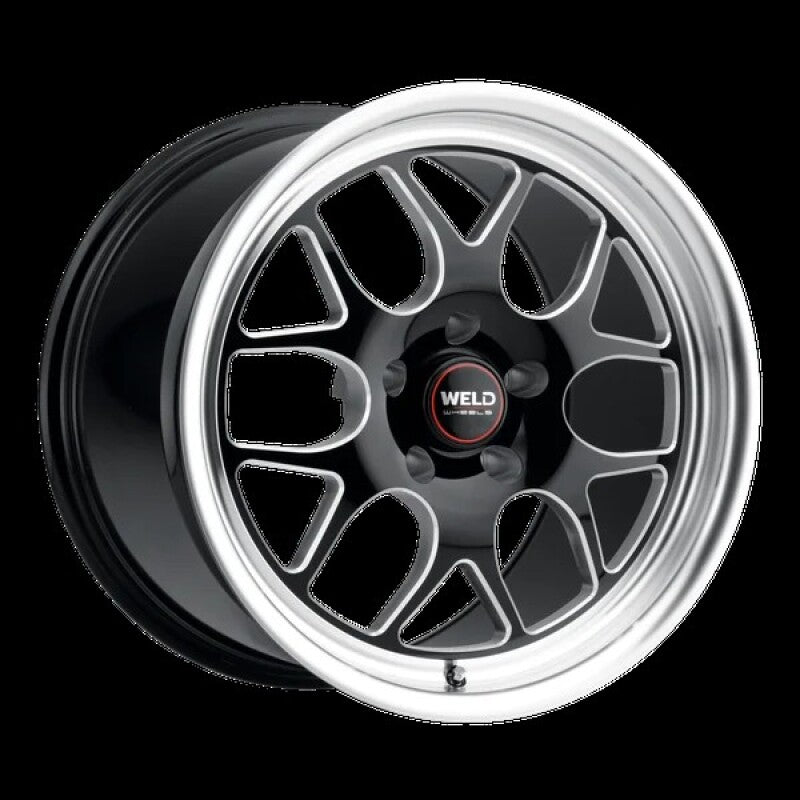 Weld Solana Drag 15x10 / 5x120.65 BP / ET45 / 7.27in BS / 78.1 Dia - Gloss Black Milled Wheel