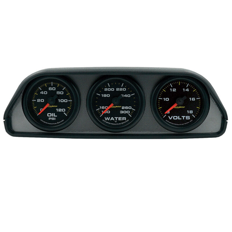 طقم AutoMeter Extreme Environment 3 عدادات مع حامل لوحة القيادة العالمي