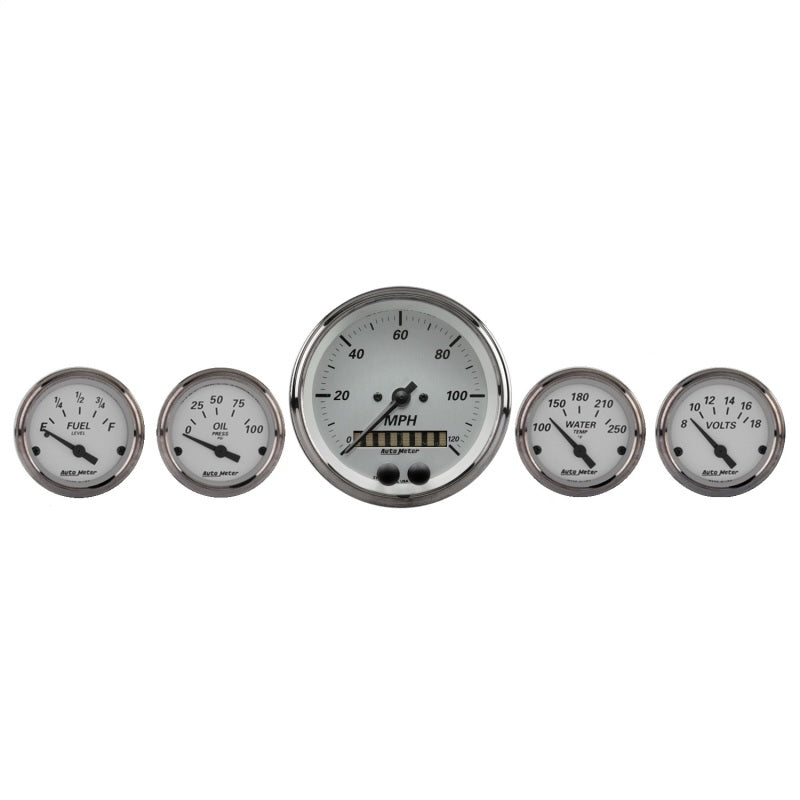 طقم عداد سرعة GPS من AutoMeter American Platinum، ٥ قطع (٣-٣/٨ بوصة و٢-١/١٦ بوصة)