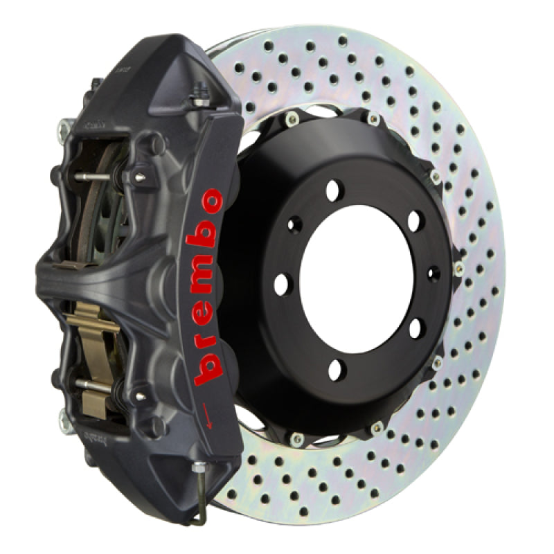 بريمبو 95-98 993 C2/C4/C4S/توربو أمامي GTS BBK 6 مكبس مصبوب 355x32 دوار مثقوب من قطعتين - أسود HA