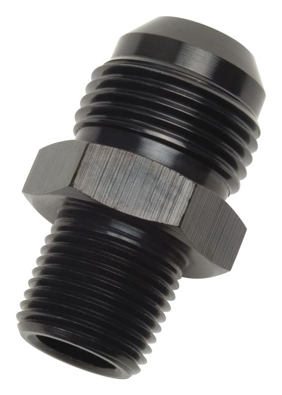 Russell Performance -12 AN to 1/2in NPT Straight Flare to Pipe (Black)