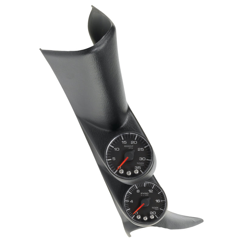 طقم عدادات ديزل Autometer A-Pillar مع مكبر صوت 01-07 GM Boost/EGT 60psi/2000 درجة فهرنهايت أسود Spek-Pro