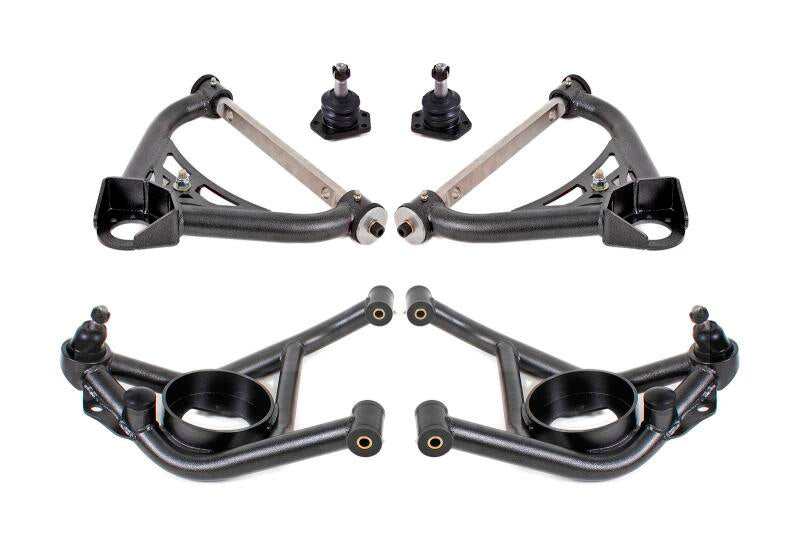 BMR 70-81 GM F-Body / 75-79 GM X-Body Non-Adjustable A-Arm Kit - Black Hammertone
