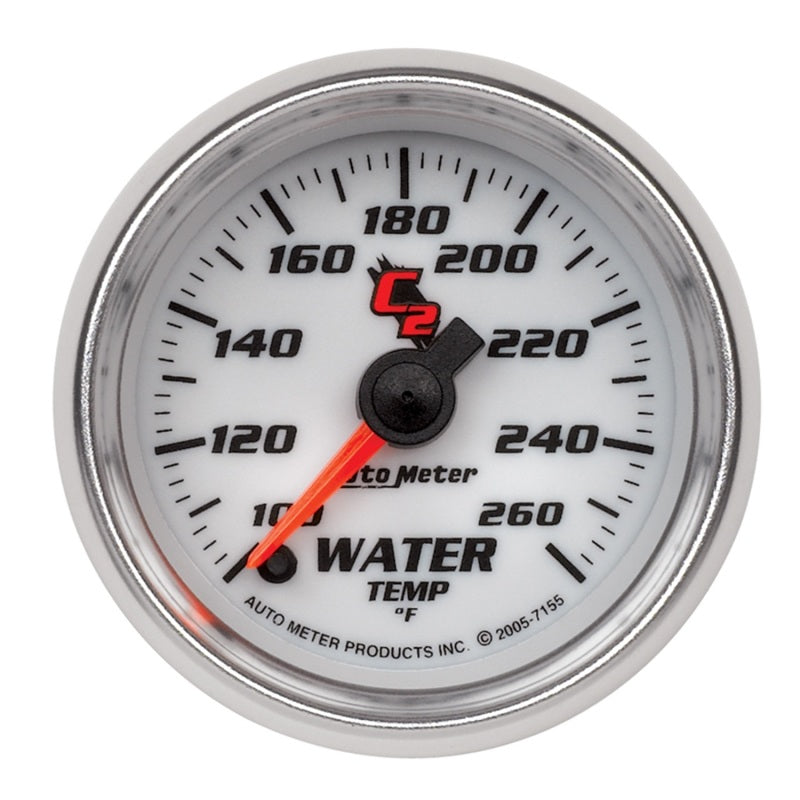 مقياس درجة حرارة الماء الإلكتروني Autometer C2 مقاس 52 مم 100-260 درجة فهرنهايت