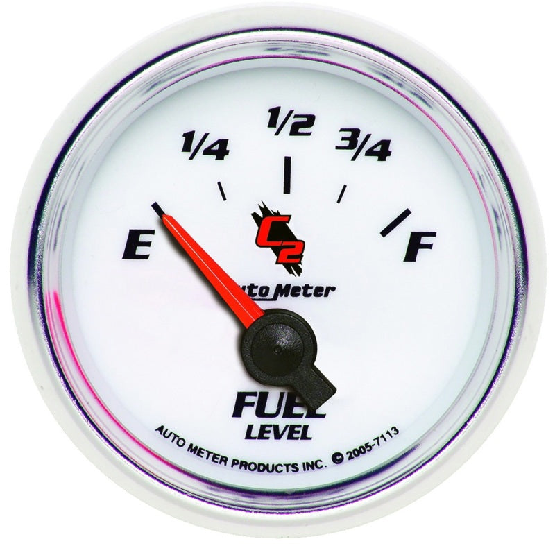 مقياس مستوى الوقود AutoMeter 2-1/16 بوصة. 0 أوم (e) إلى 90 أوم (f) Elec C2