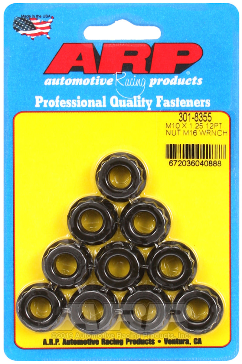 مجموعة صواميل ARP M10 x 1.25 (5) ذات 12 نقطة (عبوة من 10 قطع)